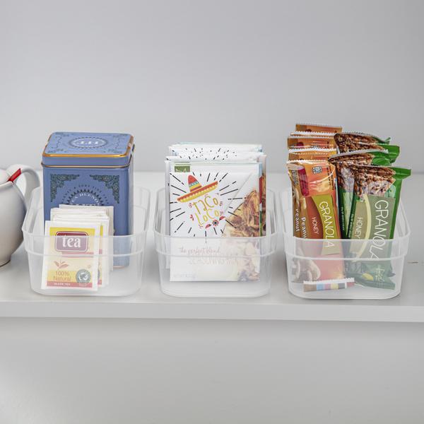 صواني تخزين بلاستيكية متوسطة من ستيرلايت، 3 قطع، شفاف