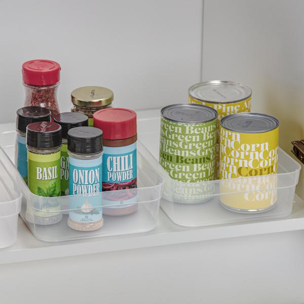 صواني تخزين بلاستيكية كبيرة من ستيرلايت، 3 قطع، شفاف