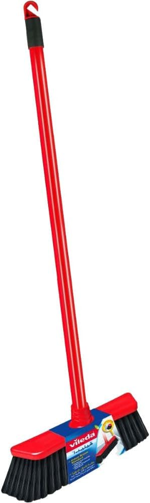 Vileda Standard Indoor Broom with Handle, 130cm - Red