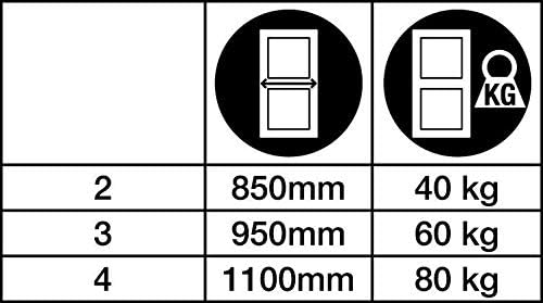 Yale 722 Series Overhead Door Lock, for 80kg Door, Door Width 1100mm - Silver