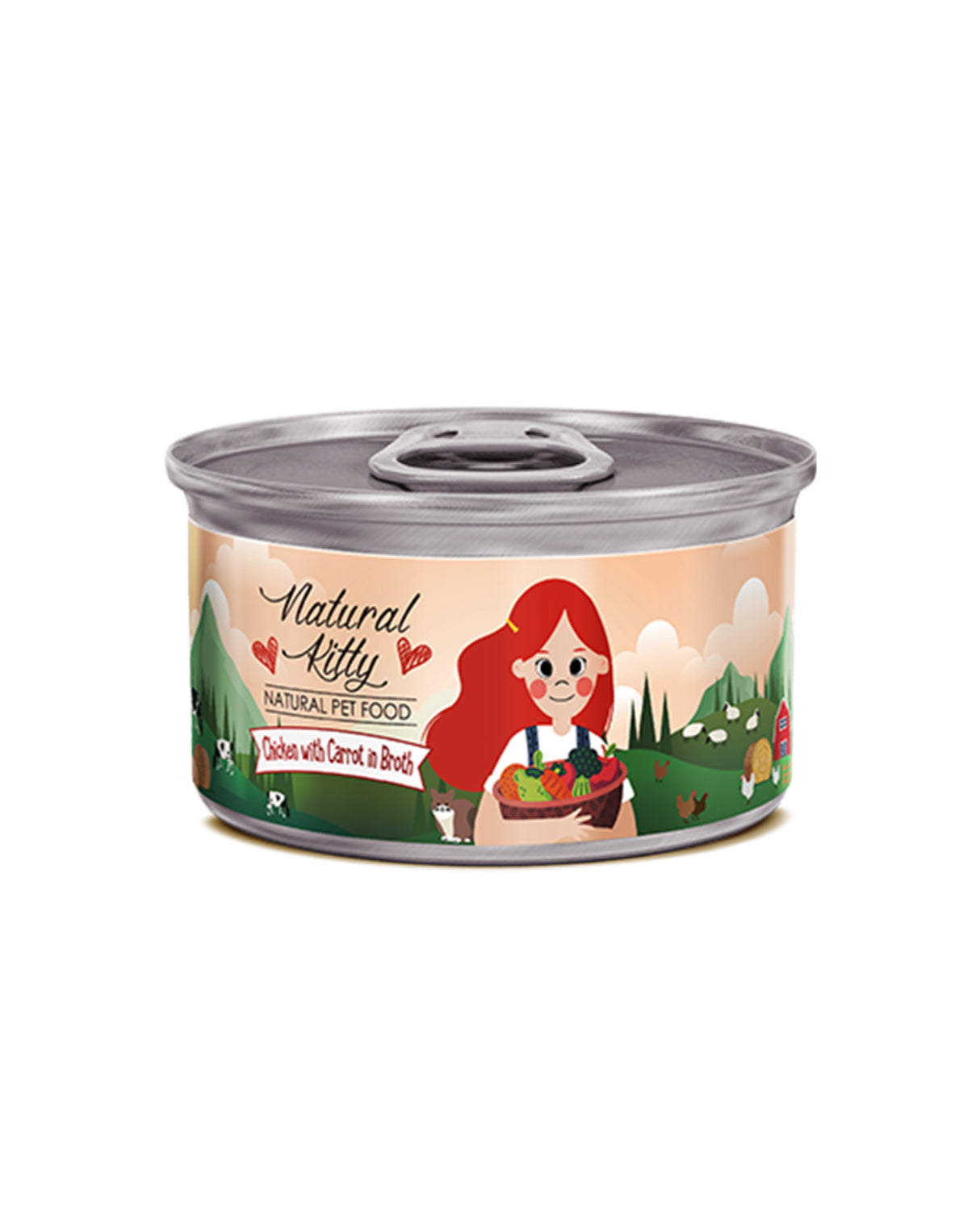 طعام القطط ناتشورال كيتي بالدجاج والجزر في المرق - 80 جرام