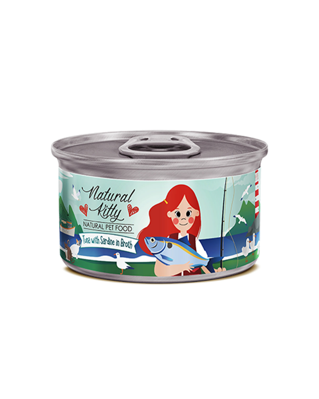 طعام القطط ناتشورال كيتي بالتونة والسردين في المرق - 80 جرام