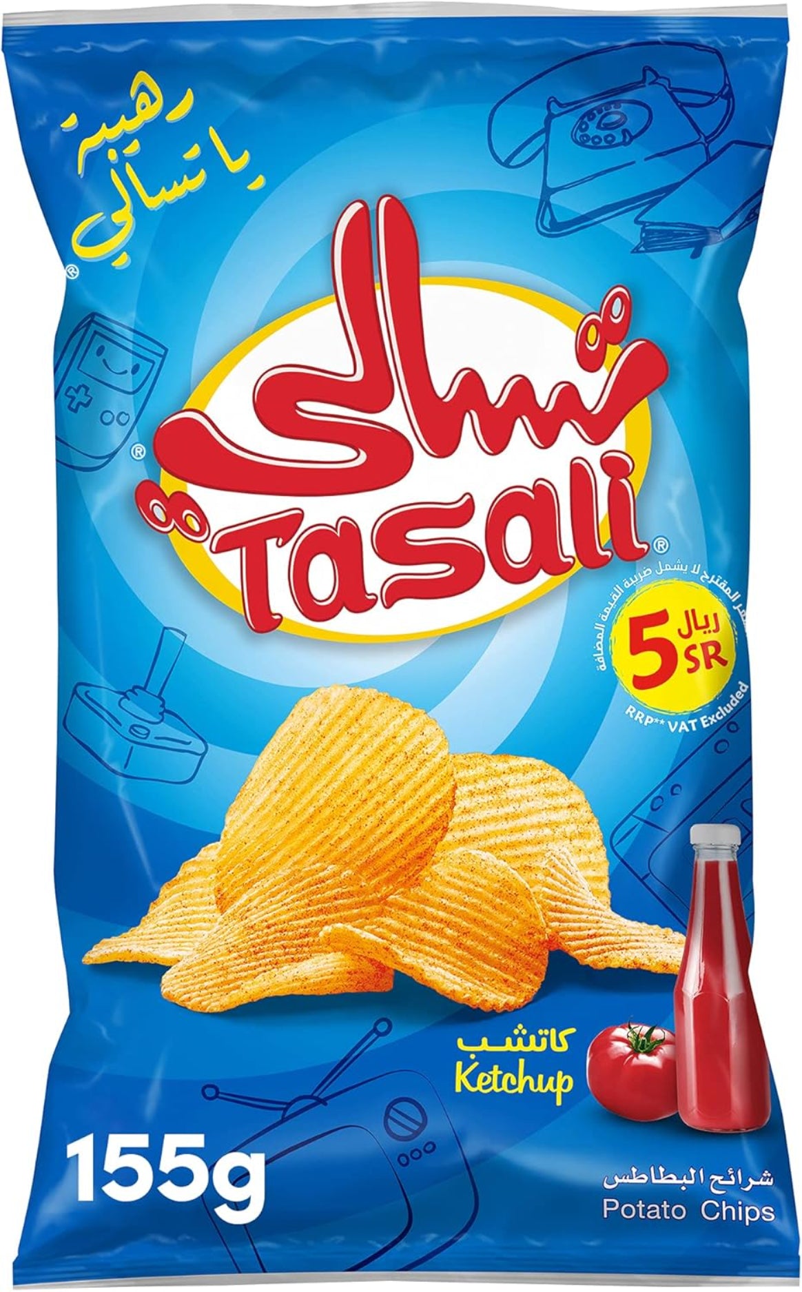 Ketchup flavoured potato chips snacks