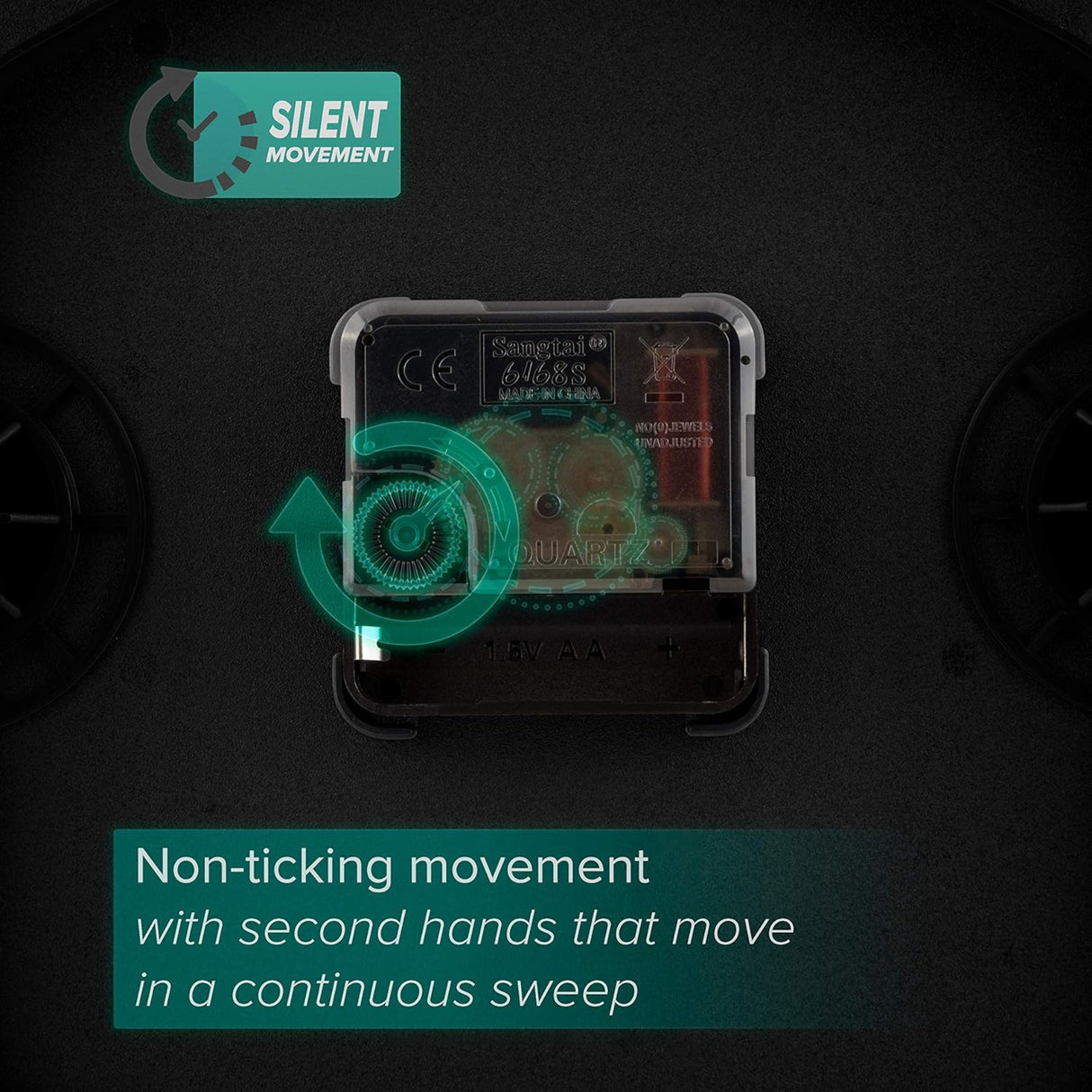 ساعة حائط لا كروس بتصميم خشب مزخرف، 12 بوصة - بني داكن-5