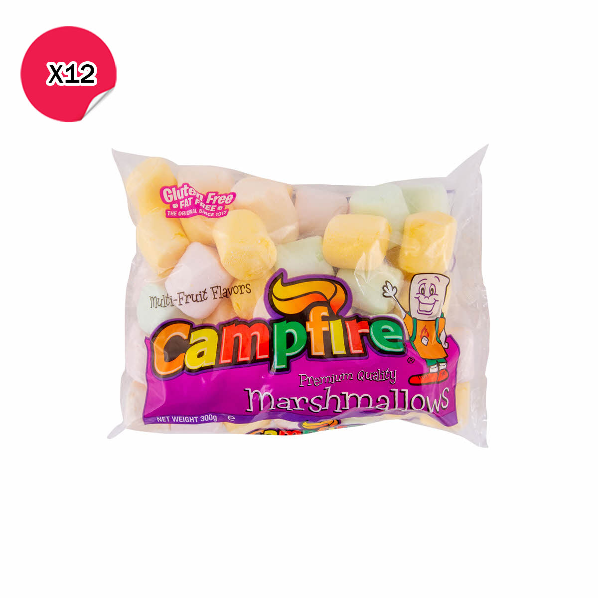 مارشملو كامبفاير بنكهة الفواكه - 12 × 300 جرام