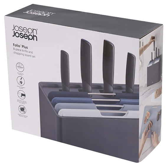 Joseph Joseph Folio Plus Chopping Board with Knife Set 8pc Graphite