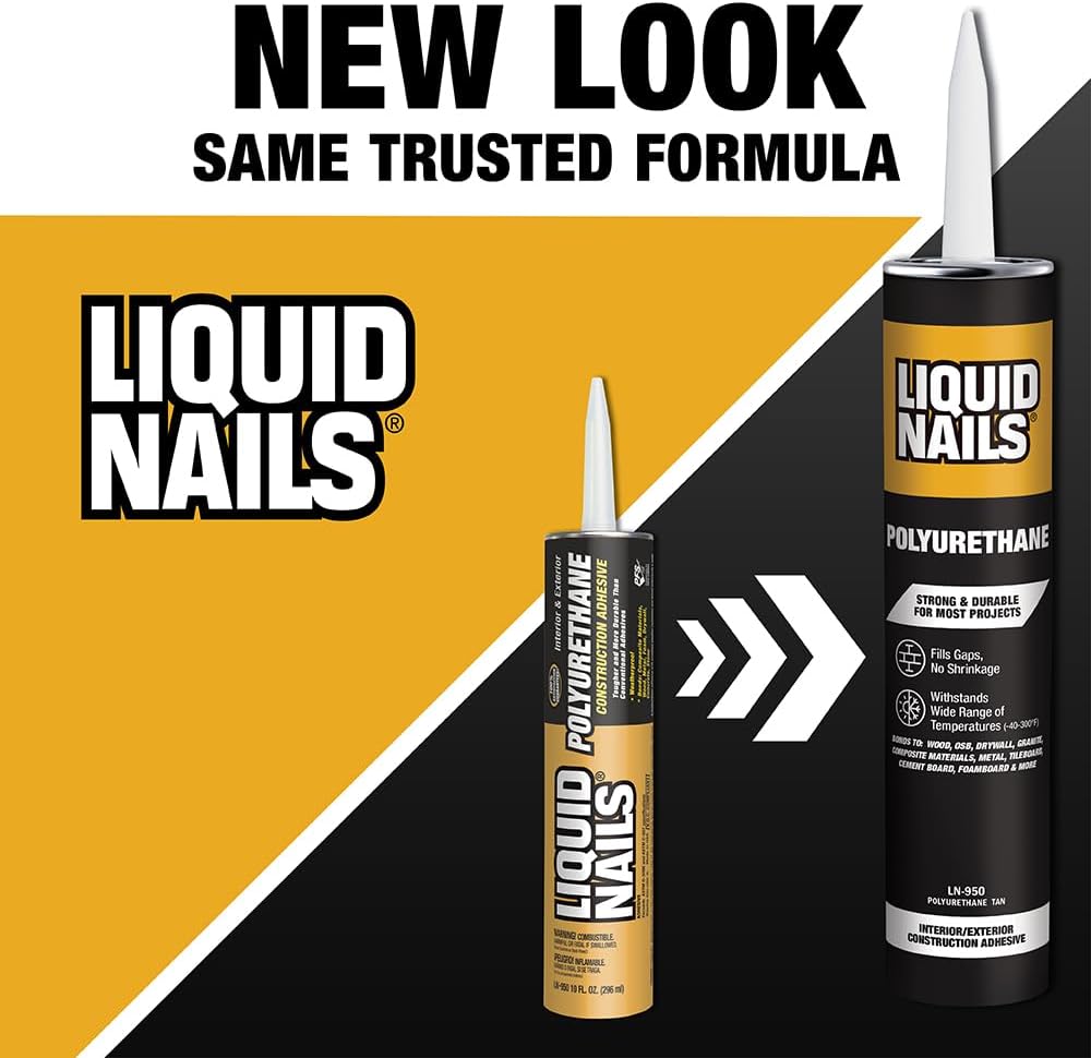 Liquid Nails Polyurethane Adhesive, 10 oz, Tan