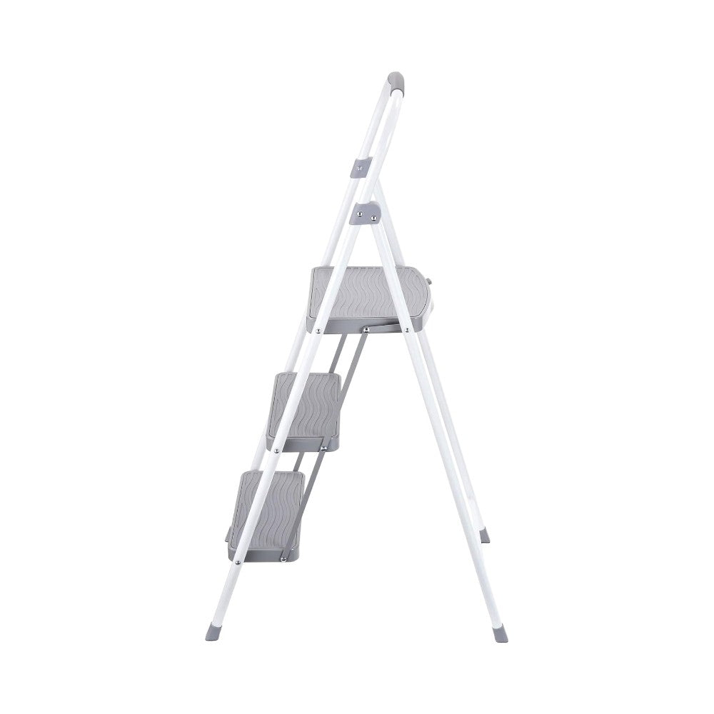 مقعد فولاذي من رابرميد، ثلاث درجات، أبيض