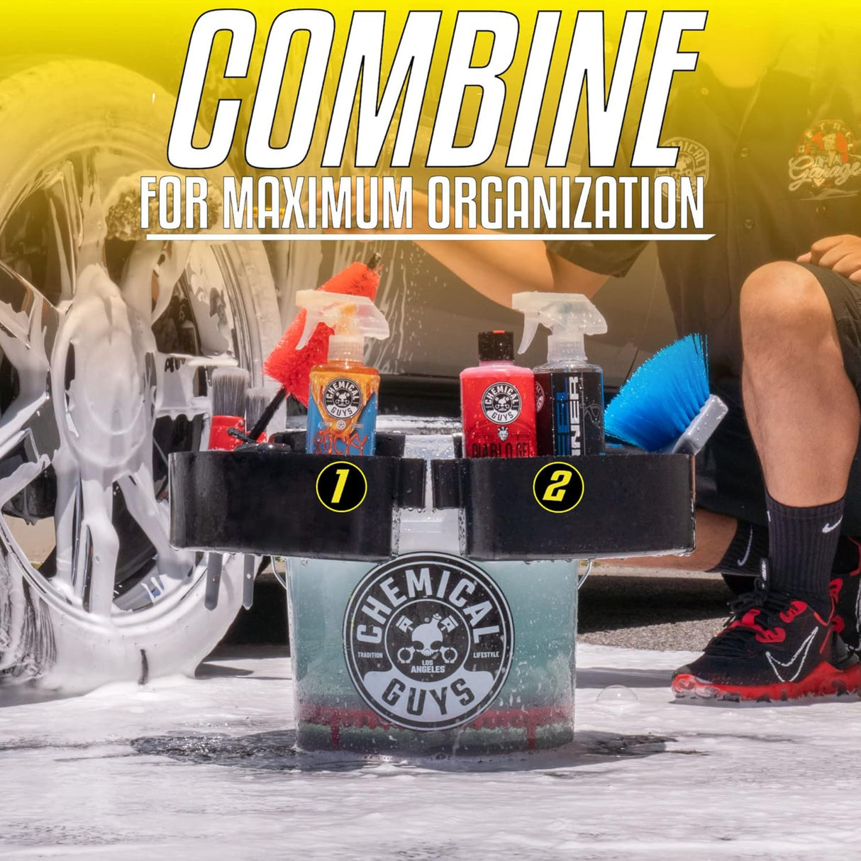 دلو منظم مع دوللي فريلودر كيميكال جايز - أسود-6