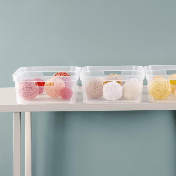 سلة تخزين بلاستيكية قصيرة من ستيرلايت، شفاف