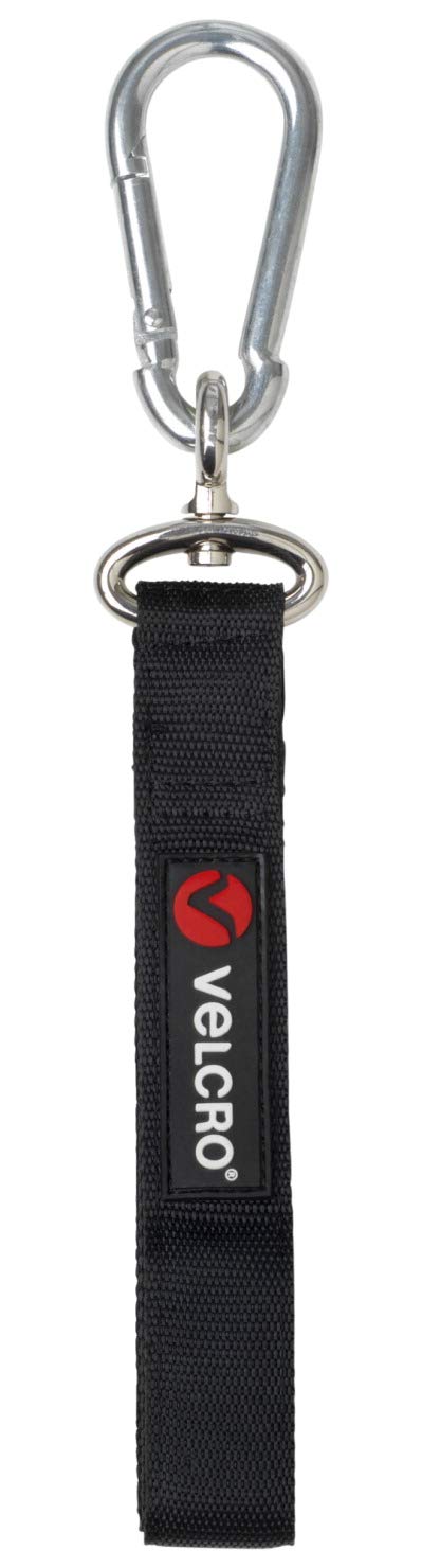 حزام فيلكرو متوسط الحجم سهل التعليق، 24 بوصة × 1 بوصة، أسود