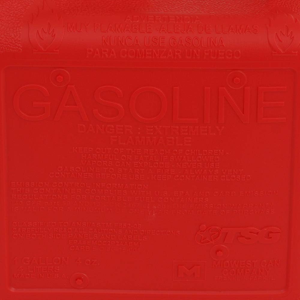 1+GAL RED Plas Gas Can