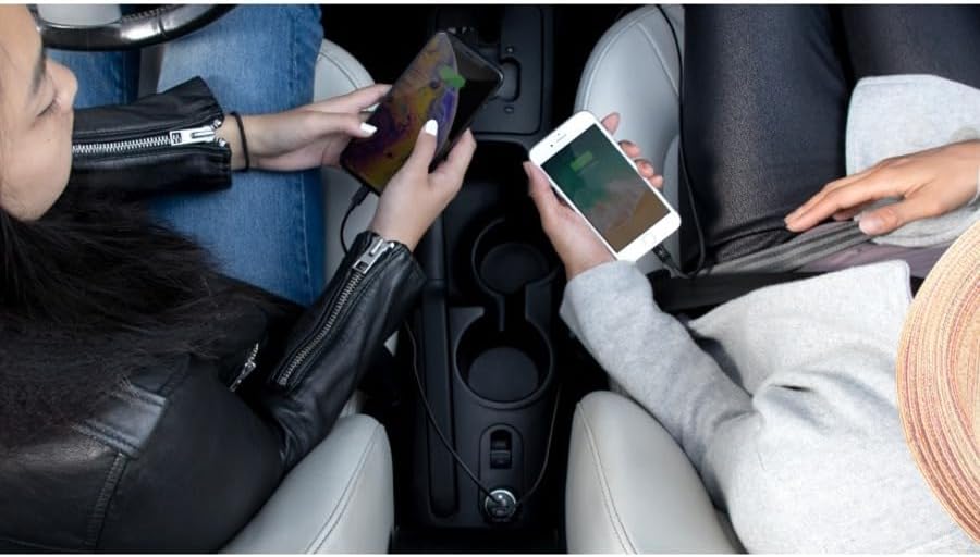 بيلكن شاحن سيارة بمنفذي USB وشاحن لايتنينج، بقوة 24 وات - أسود-3