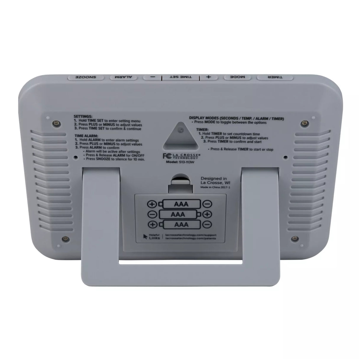 ساعة حائط رقمية لا كروس مع مؤشر درجة الحرارة الداخلية - أبيض-6