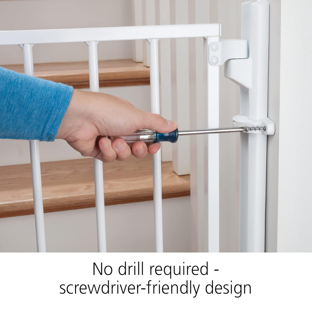 بوابة للأطفال جاهزة للتثبيت متعددة الاستخدامات مع باب سيفتي 1ست - أبيض-6