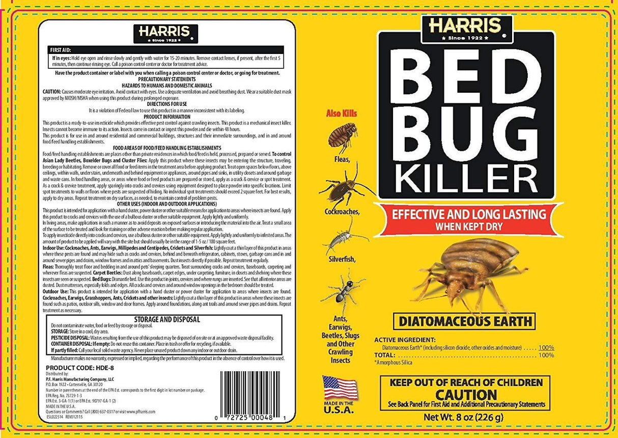 Harris Bed Bug Killing Powder - 8 oz