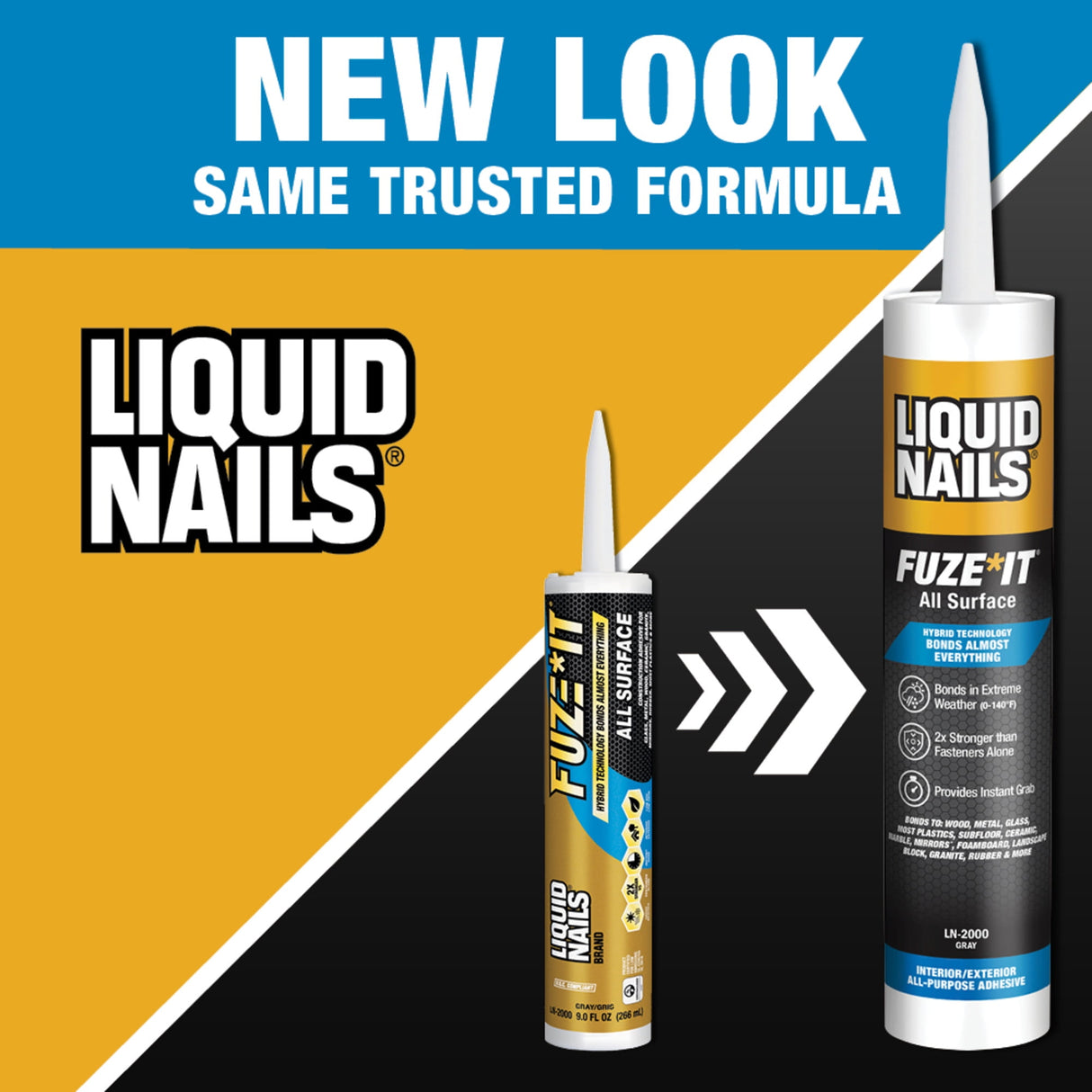 لاصق بناء بوليمر هجين من ليكويد نايلز، 9 أونصة، رمادي