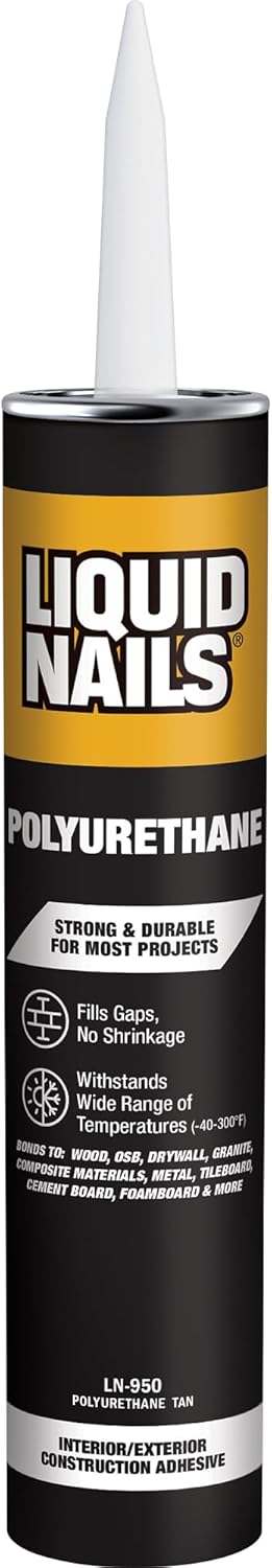 Liquid Nails Polyurethane Adhesive, 10 oz, Tan