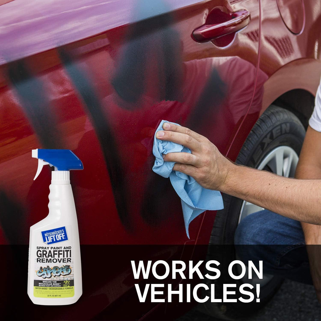 مزيل رسومات الجرافيتي قائم على الماء من موتسينبوكرز ليفت أوف، 22 أونصة، أبيض