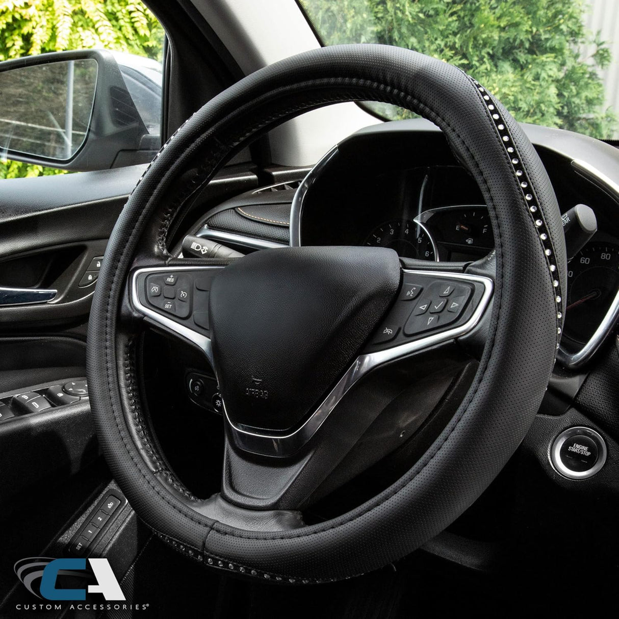 غطاء عجلة قيادة مزخرف كاستوم أكسسواريز - أسود-7