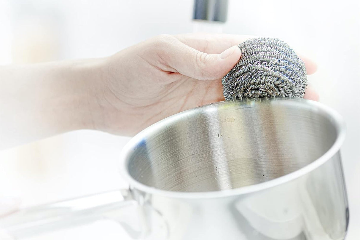 مجموعة اسفنجة سكوتش برايت فولاذية قطعتين - فضي-7