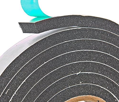 شريط عازل فروست كينج من الفوم عالي الكثافة ذاتي اللصق مقاس 3/8 × 3/16 بوصة × 10 قدم، اسود