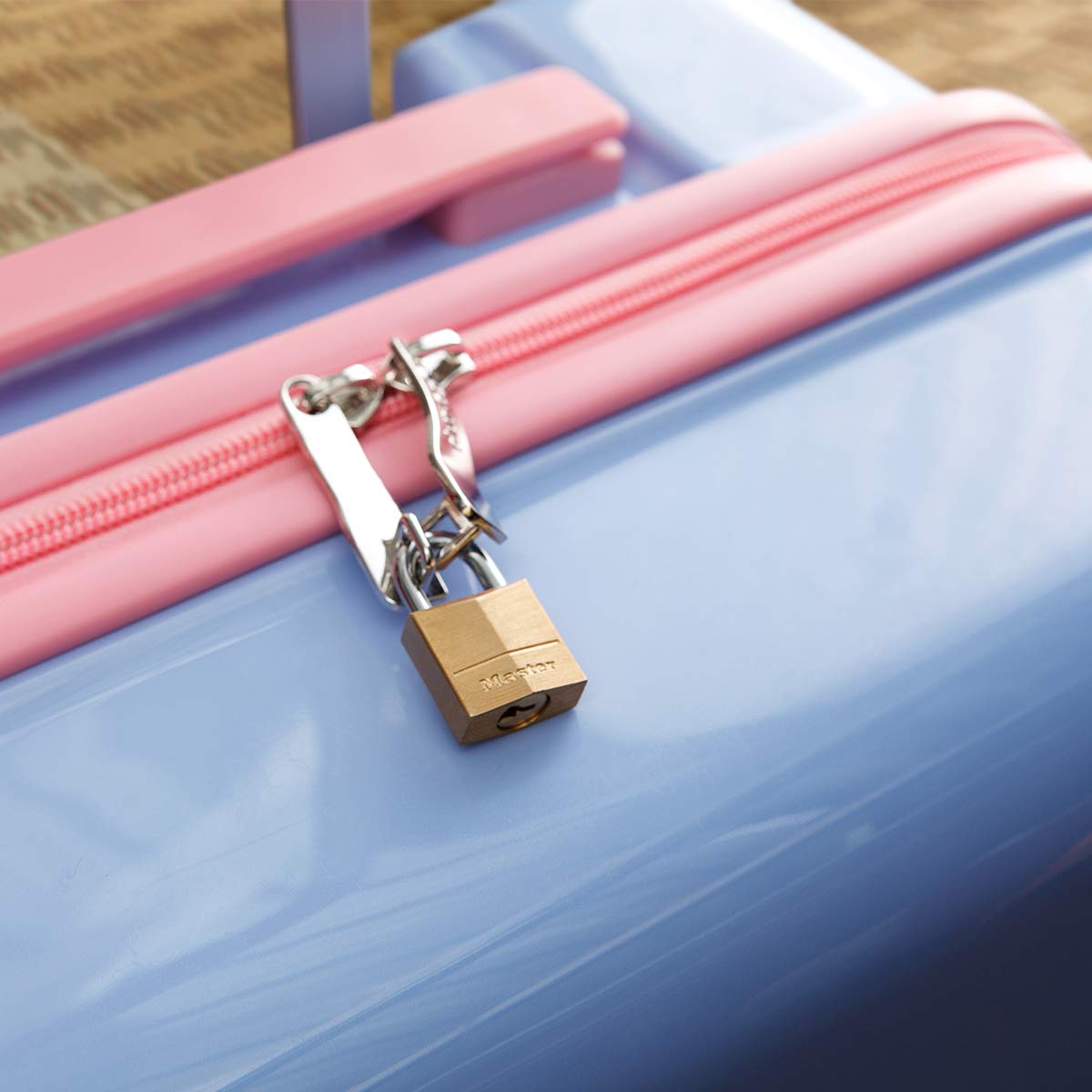 قفل ماستر لوك من النحاس الصلب بثلاثة دبابيس، 20 مم، قطعتان، ذهبي