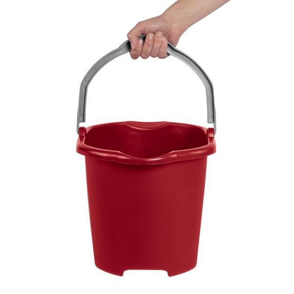 دلو بلاستيكي مزدوج الفوهة من ستيرلايت، سعة 4 جالون، أحمر ورمادي