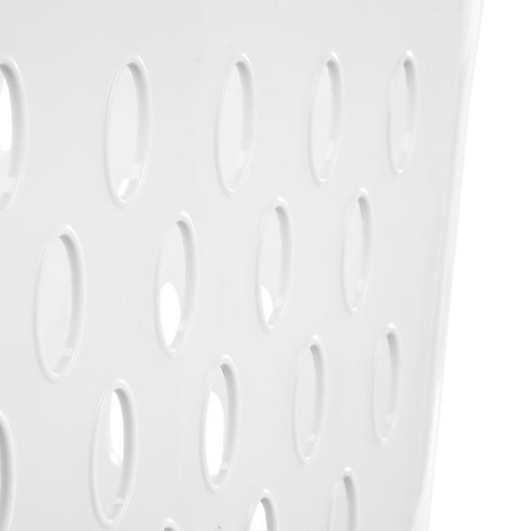 سلة غسيل بلاستيكية من ستيرلايت، سعة 2.7 بوشل، أبيض وكروم أزرق