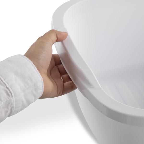 حوض غسيل بلاستيكي من ستيرلايت، سعة 3 جالون، أبيض