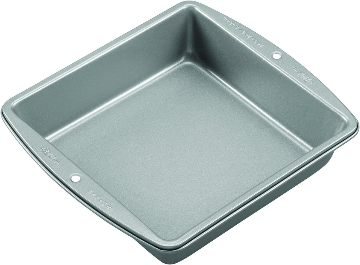 قالب خبز مربع غير لاصق من ويلتون ريسيبي رايت، مقاس 8 بوصة ، فضي