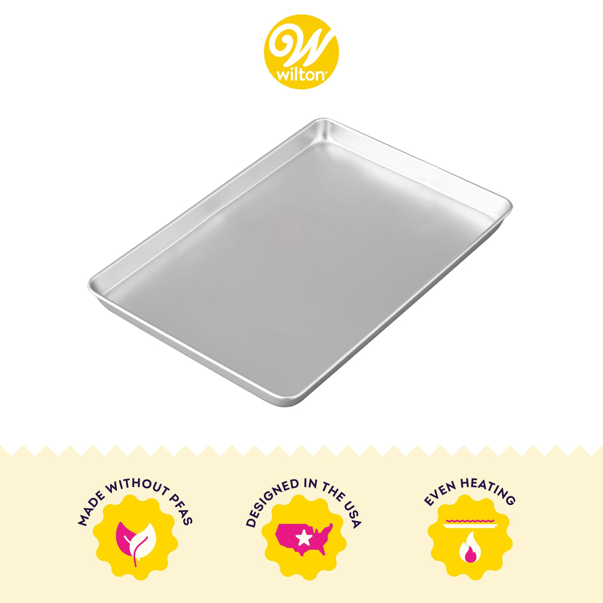 صينية رول جيلي من الألومنيوم من ويلتون، 10.5 × 15.5 بوصة، فضي