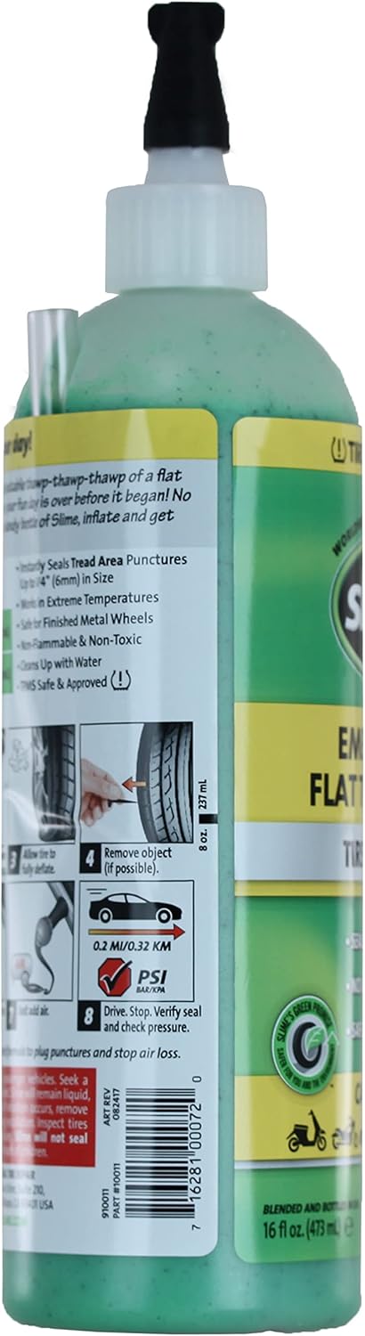 مانع تسريب للطوارئ لاصلاح ثقوب الاطارات المسطحة من سلايم - 473 مل