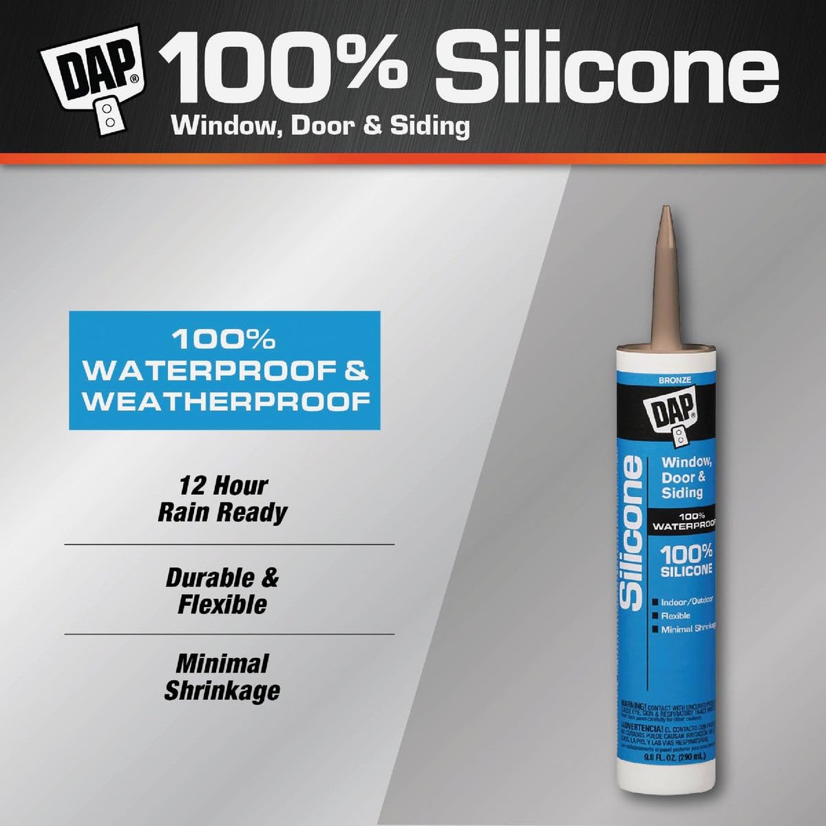 DAP Silicone Rubber Sealant Black 9.8-oz.