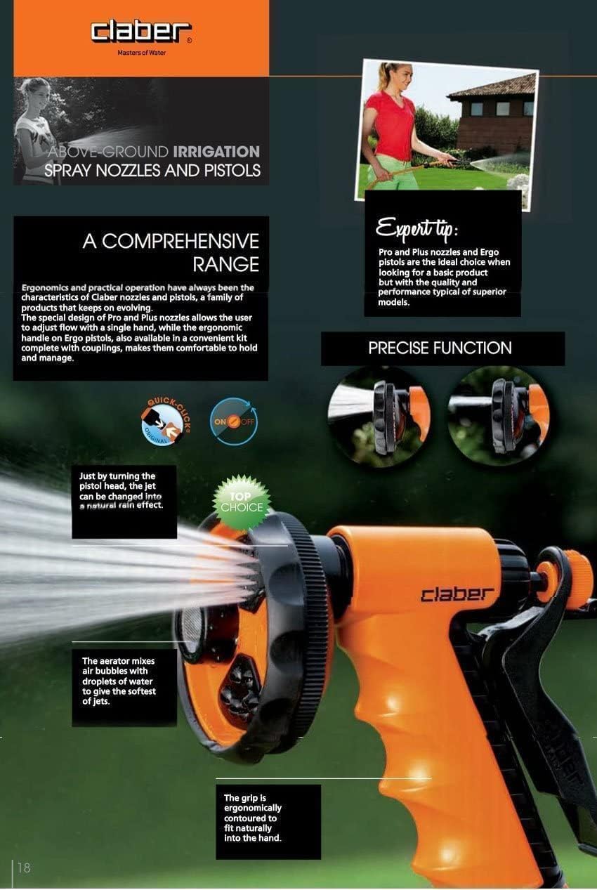 Claber Plastic Garden Gun, Orange - Model 9391