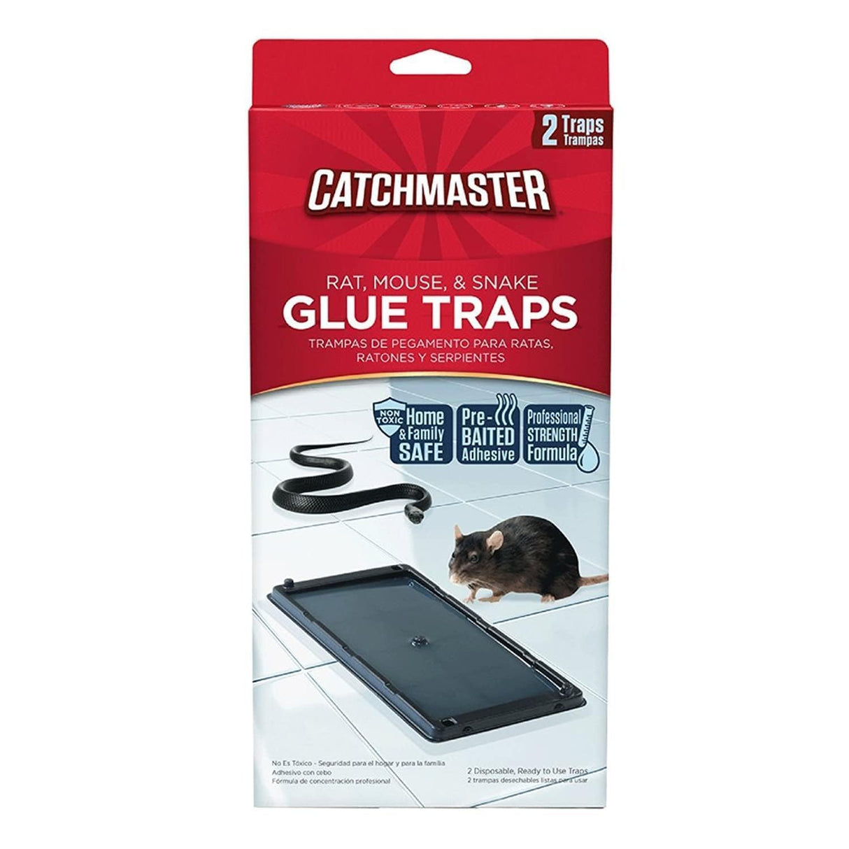 Catch Master Mouse and Snake Glue Trap - 2 Pieces