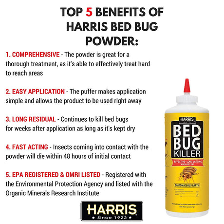 Harris Bed Bug Killing Powder - 8 oz