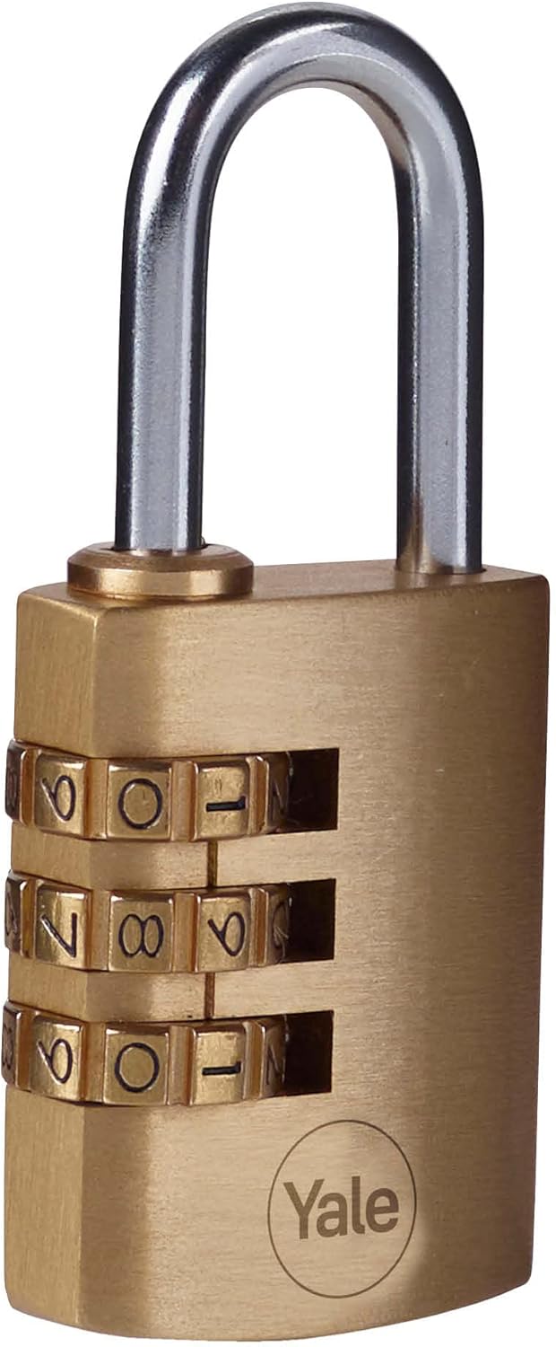 Yale Padlock Combination Brass 30mm Chrome Plated