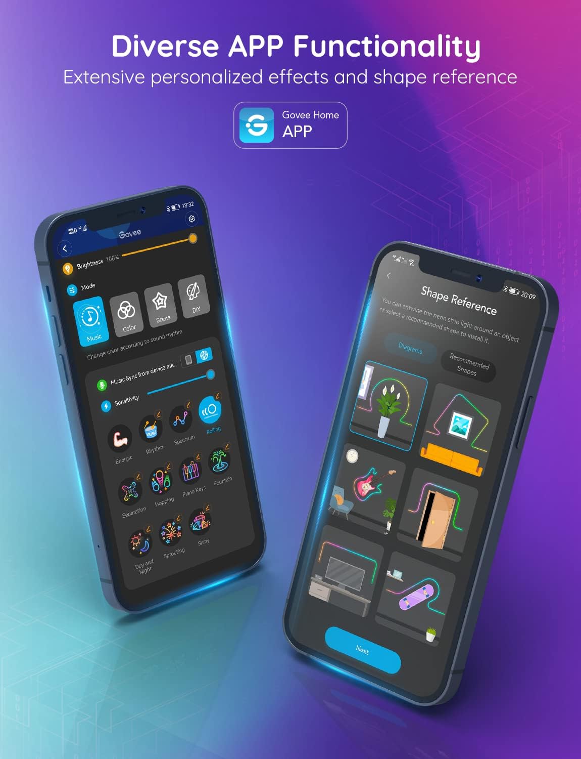 Govee Neon LED Strip Light 3m.