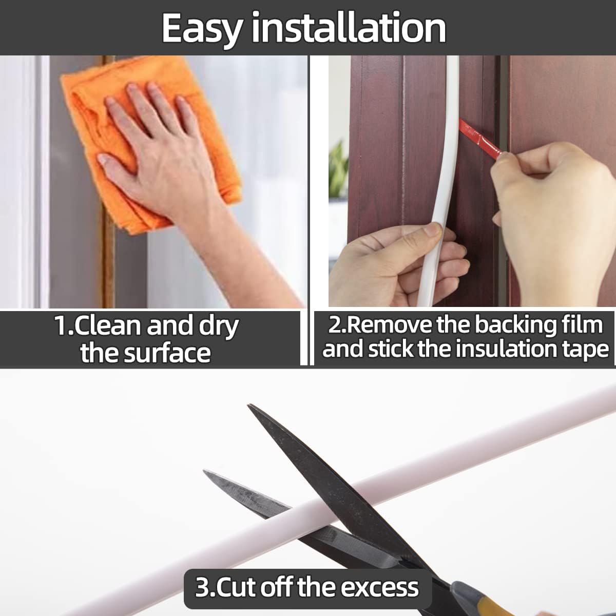 شريط عازل فروست كينج مطاطي ذاتي اللصق مقاس 3/8 × 7/32 بوصة × 17 قدم، ابيض