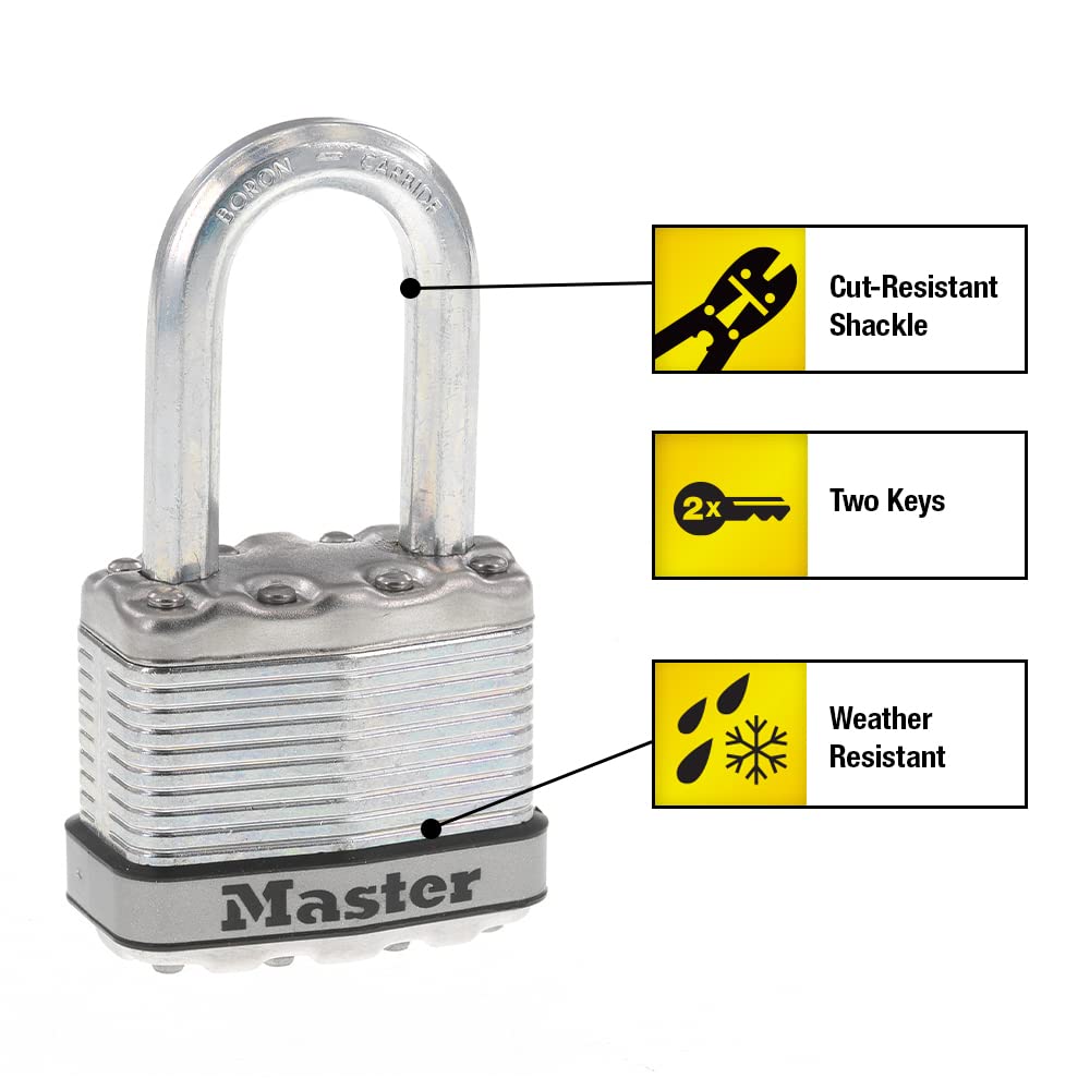 Master Lock Excel Padlock, Steel, Silver