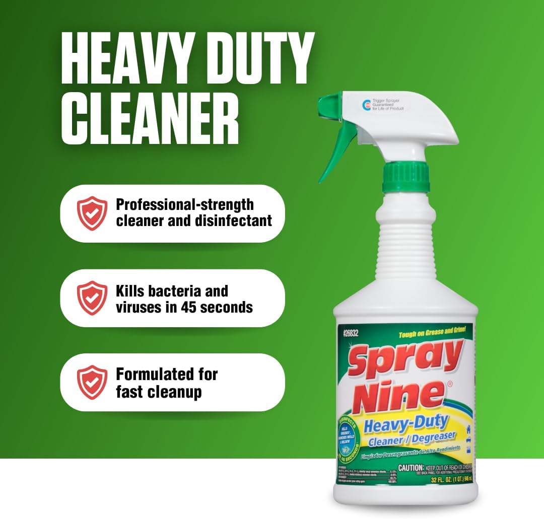 منظف ومطهر سبراي ناين شديد التحمل متعدد الاغراض، 32 اونصة، ابيض