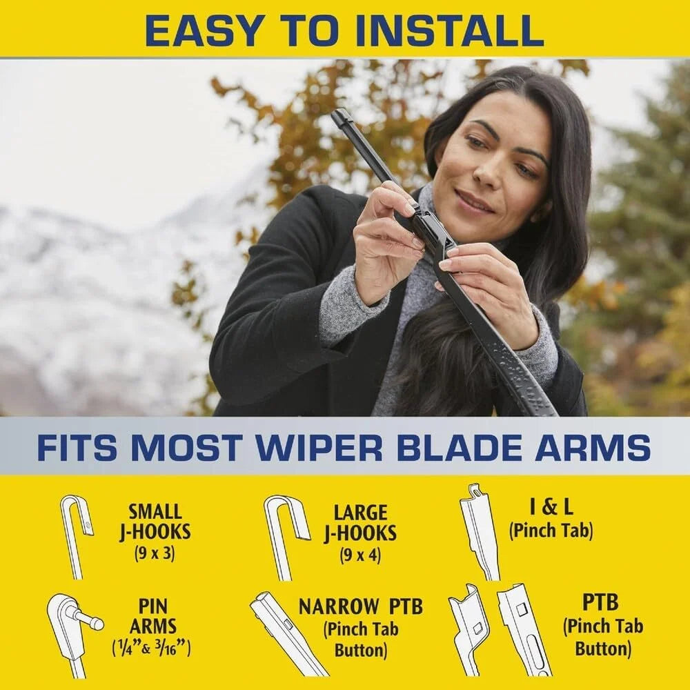 Rain-X 2-in-1 Advanced All-Season Wiper Blades with Water Repellency – 16 Inch