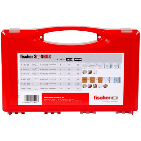Fischer Fischer SOS BOX - FU + S Plugs + Screws Various sizes 360Pcs