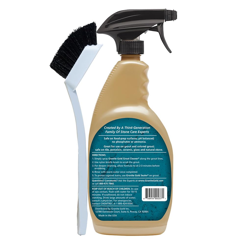Granite Gold Grout Cleaner Spray with Brush, 24 oz
