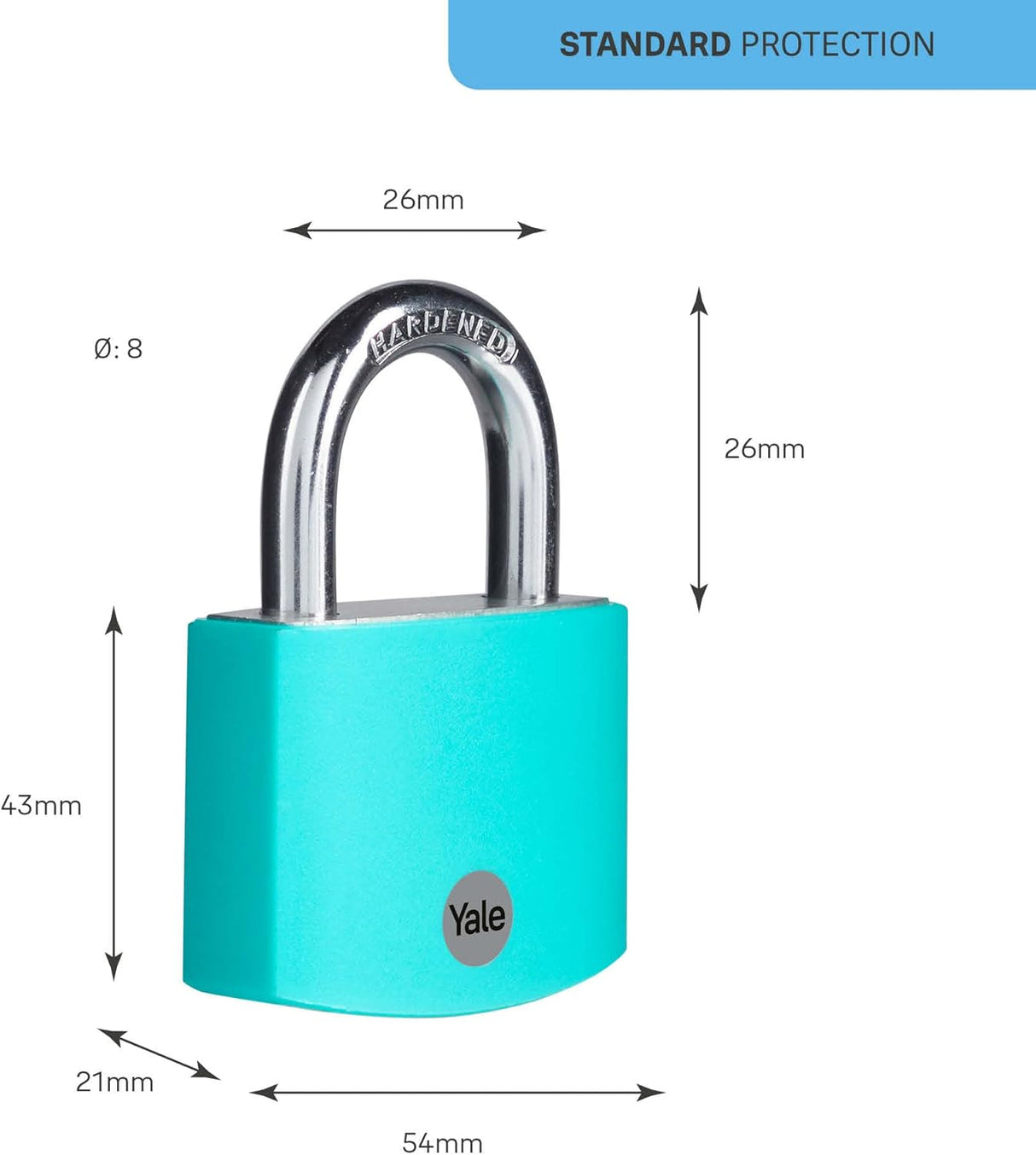 Yale Padlock Aluminium 50 mm Teal