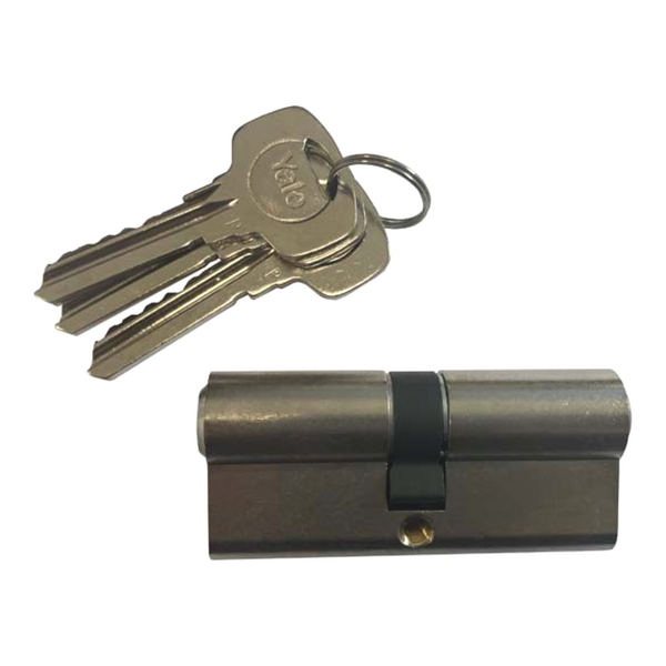 Yale Double Nickel Cylinder Lock with Key, 70mm, Series 210 - Brown