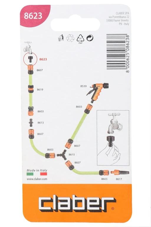 CONNECTOR 1/2'' THREADED TAP CARD CLABER