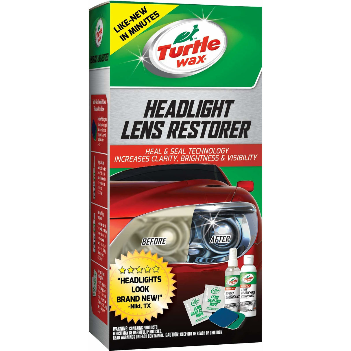 طقم تنظيف لاستعادة شكل عدسات المصابيح الأمامية من تيرتل واكس - T240KT