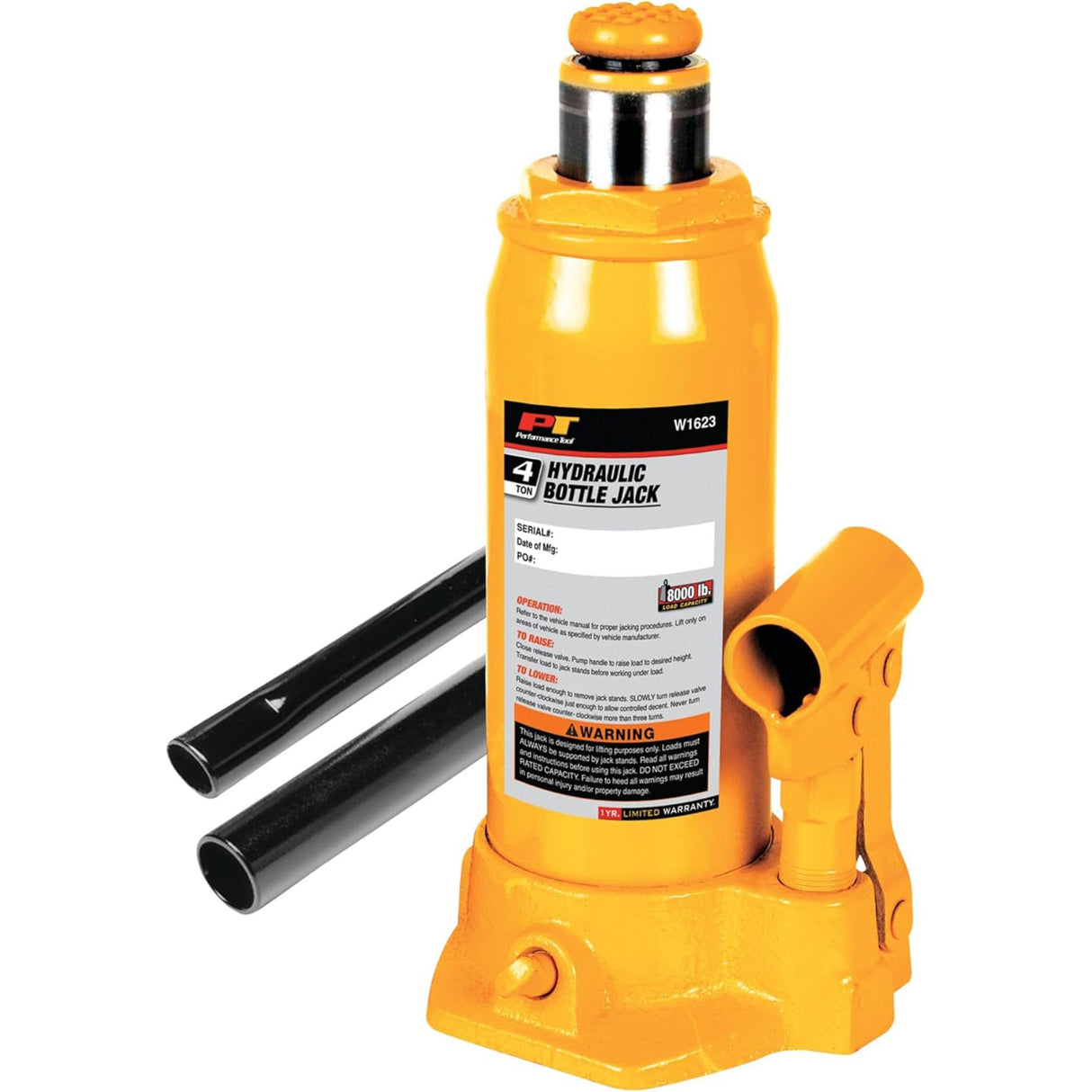 Performance Tool 4 Ton Heavy Duty Hydraulic Jack Orange